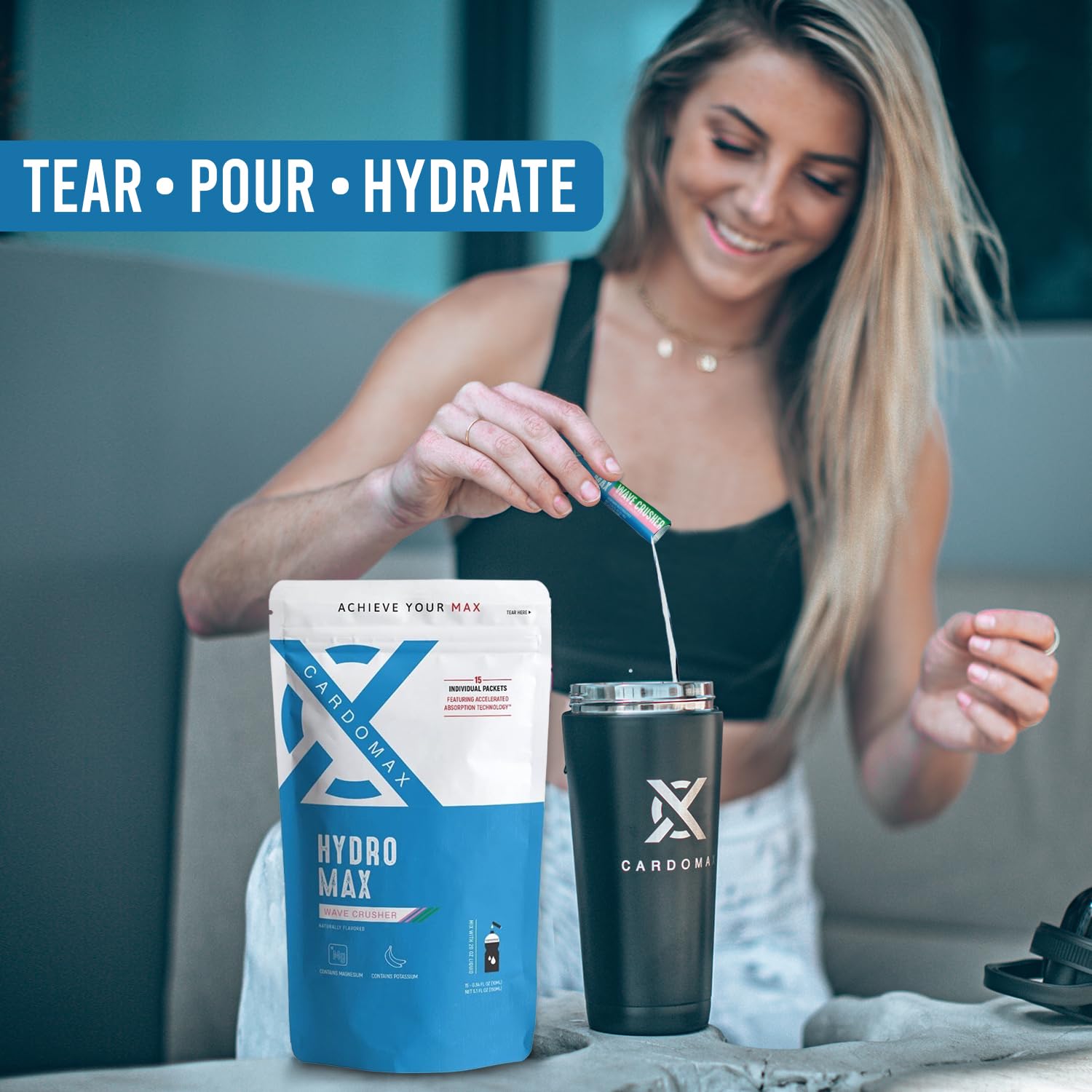 CardoMax Hydromax highlighting potassium and magnesium for electrolyte balance.