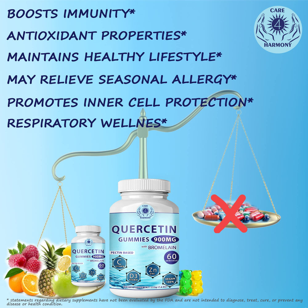 Care 4 Harmony Quercetin Gummies with fruity flavor appealing to families