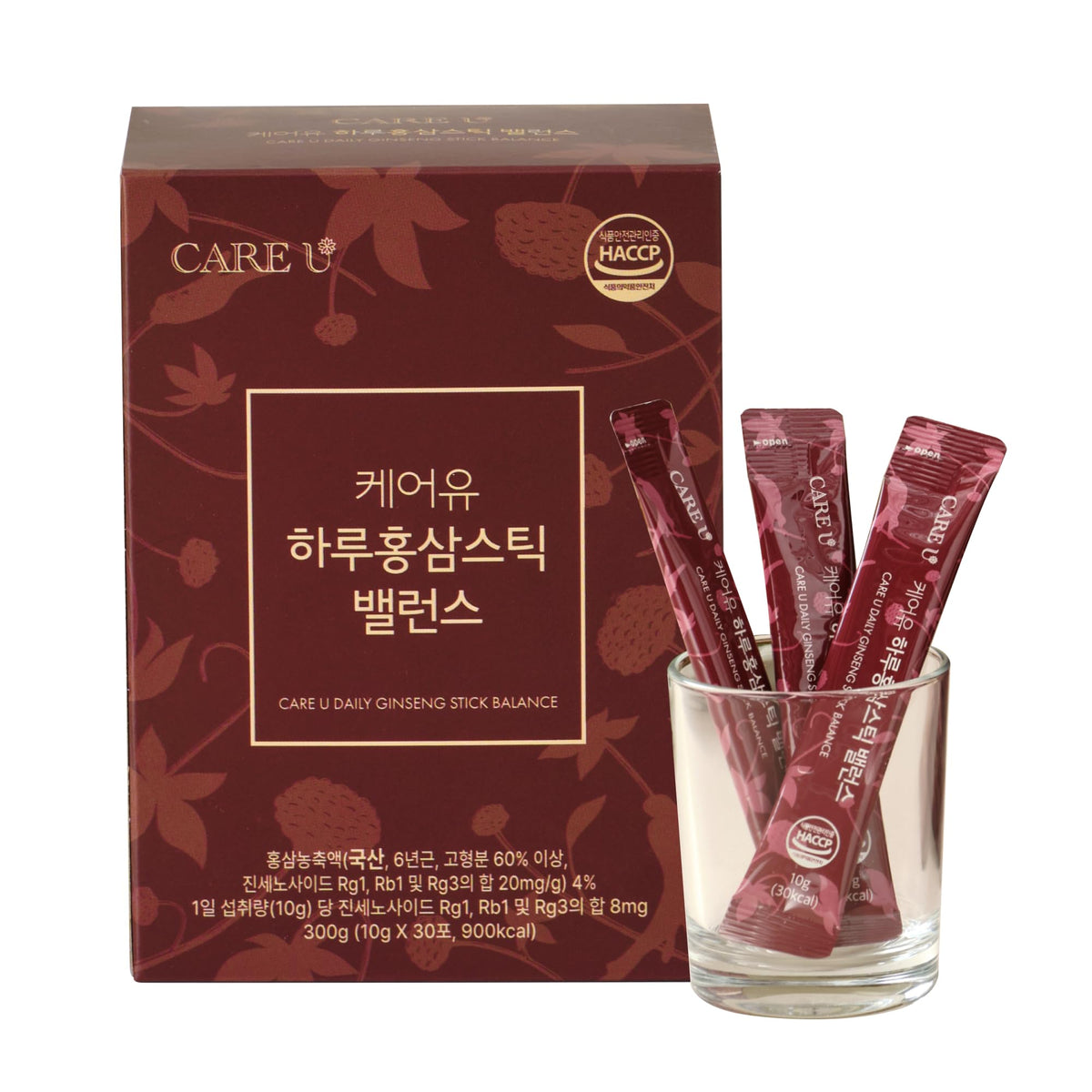 CARE U red ginseng sachet on-the-go packaging for busy days
