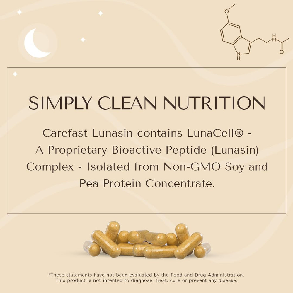 Carefast Lunasin made-in-usa seal on packaging.