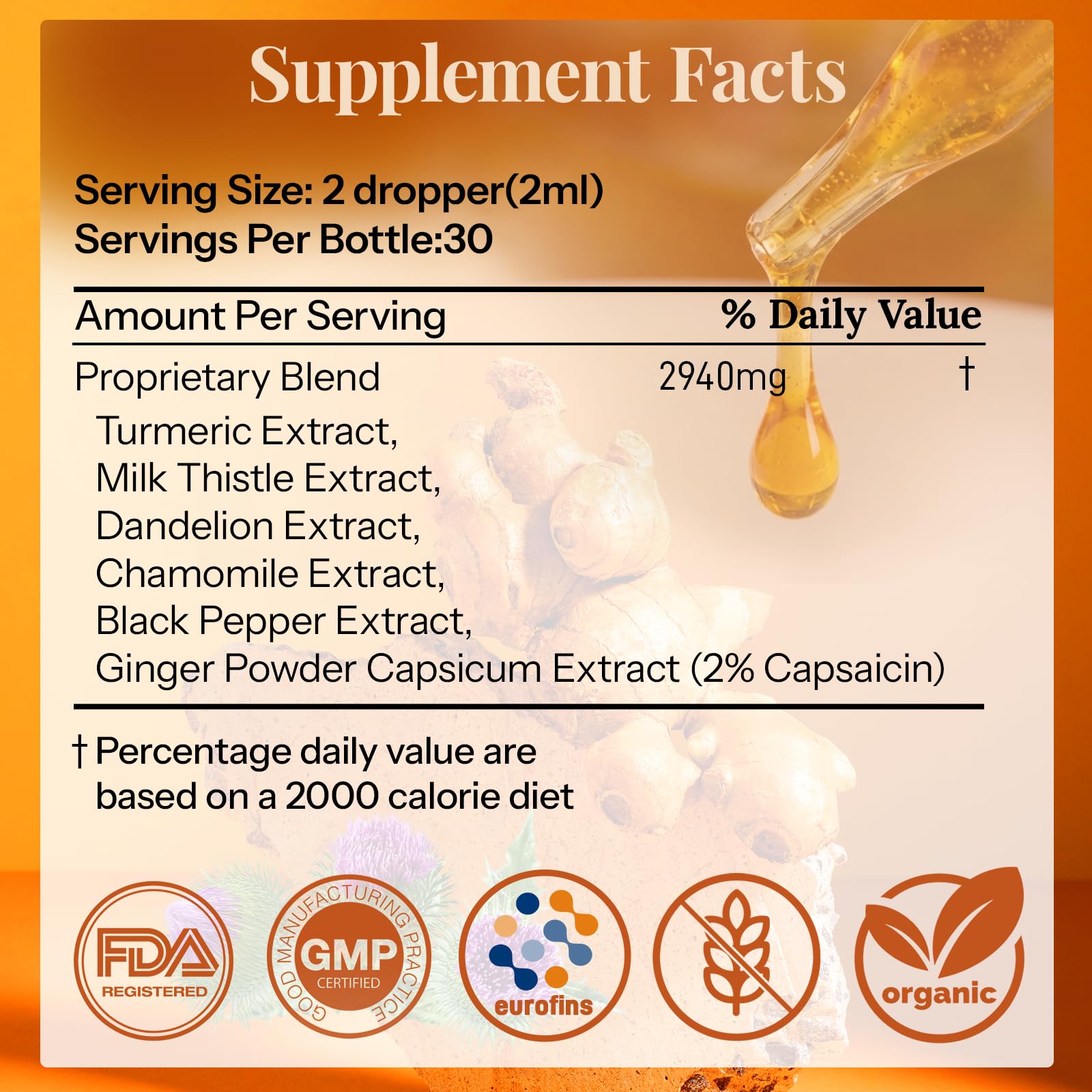 CareGem Turmeric Drops dropper for precise dosing and easy daily use.