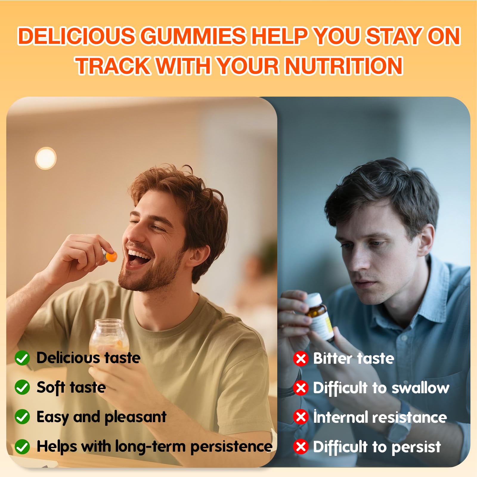 CareLeaf turmeric gummies lemon side view with water for on-the-go.
