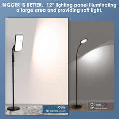 CAREMORR Retractable Floor Lamp height-adjustable design fits any room setup.