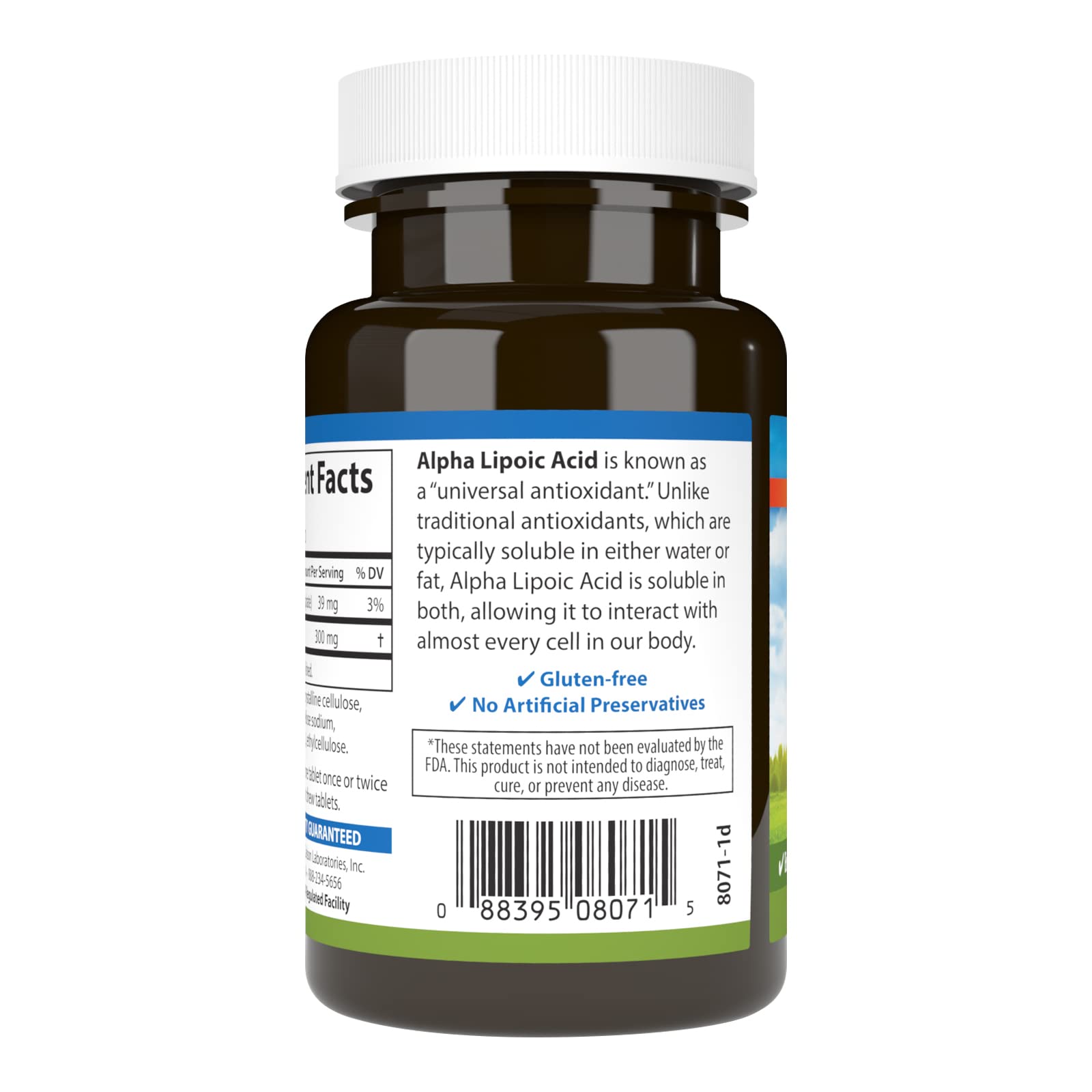 Carlson Alpha Lipoic Acid 300 mg bottle with cap and seal