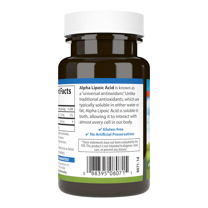 Carlson Alpha Lipoic Acid 300 mg bottle with cap and seal