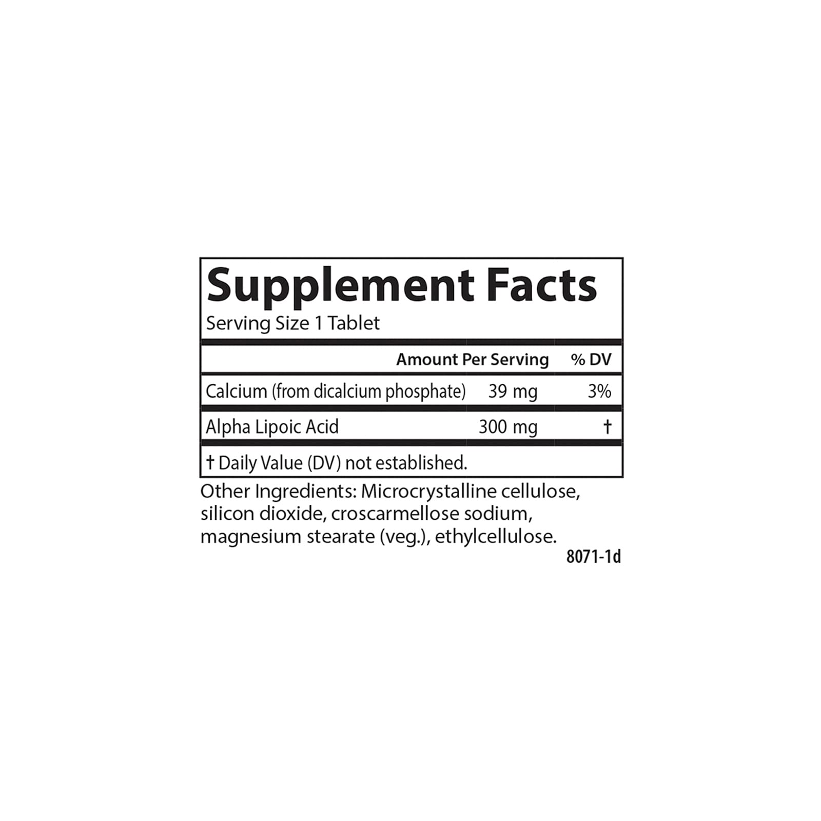 Carlson Alpha Lipoic Acid 300 mg packaging highlights quality