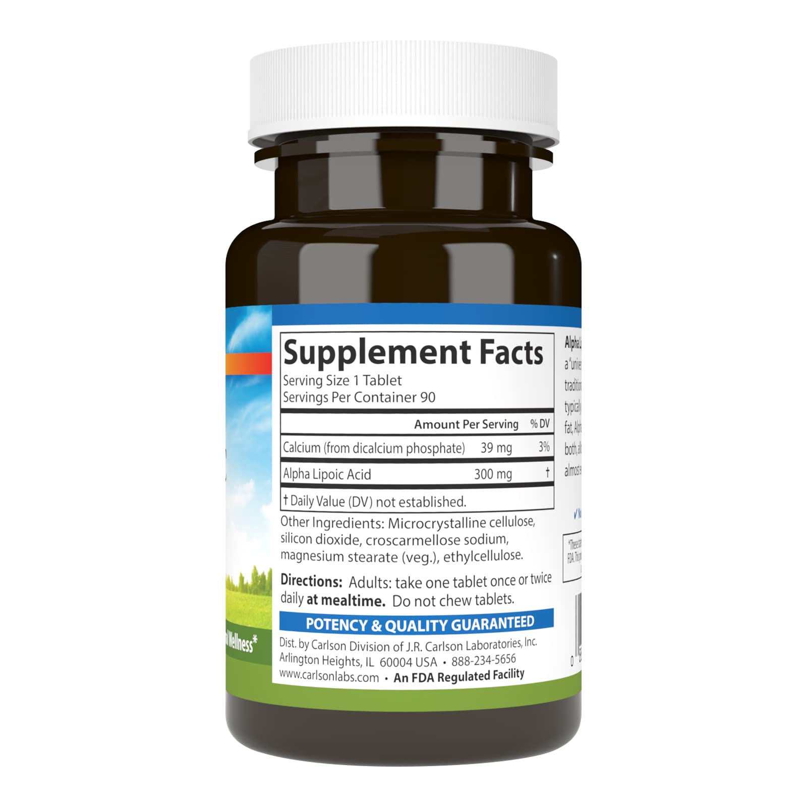 Carlson Alpha Lipoic Acid 300 mg tablets stacked for daily use
