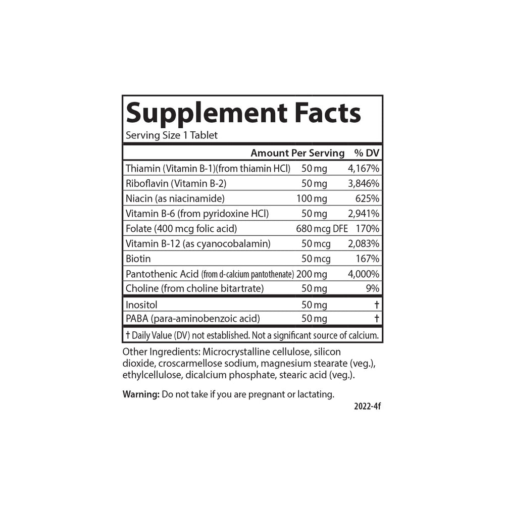 Carlson B Compleet 50 daily dose instructions showing simple regimen