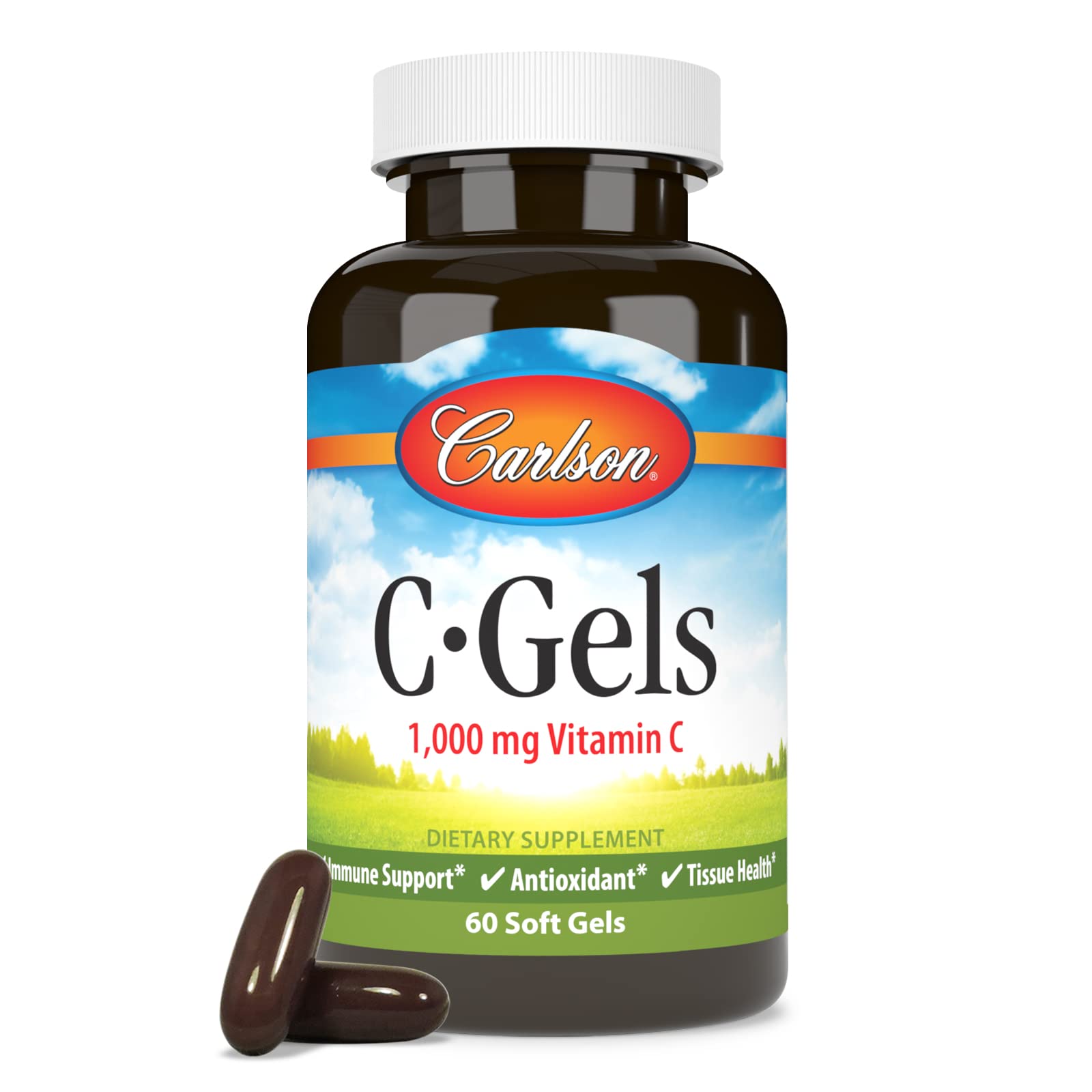 Carlson C-Gel packaging emphasizes teeth and gum health potential