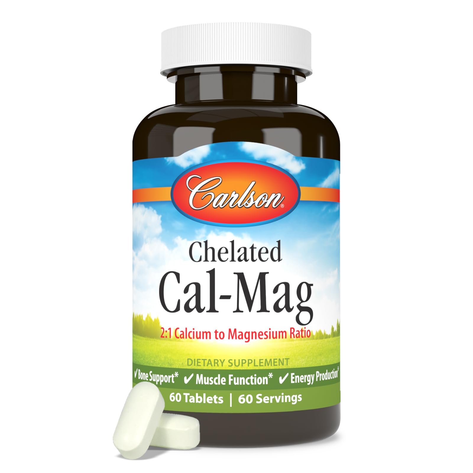 Carlson Cal-Mag packshot emphasizes two-bottle value for ongoing support