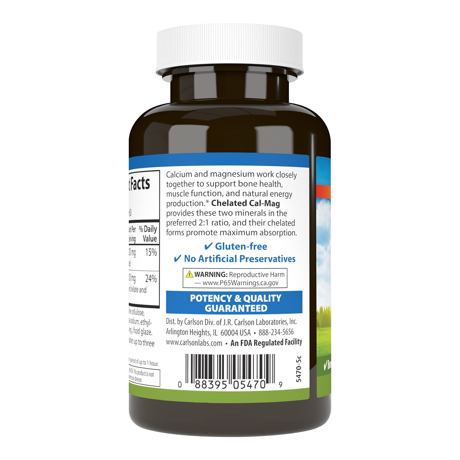Carlson Cal-Mag tablets closeup for daily use and routine