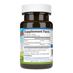 Carlson Chelated Chromium 200 mcg bottle on kitchen counter for easy supplementation