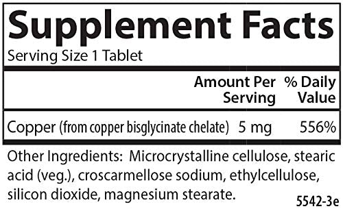 Carlson Chelated Copper 5 mg capsules displayed for convenient daily use.