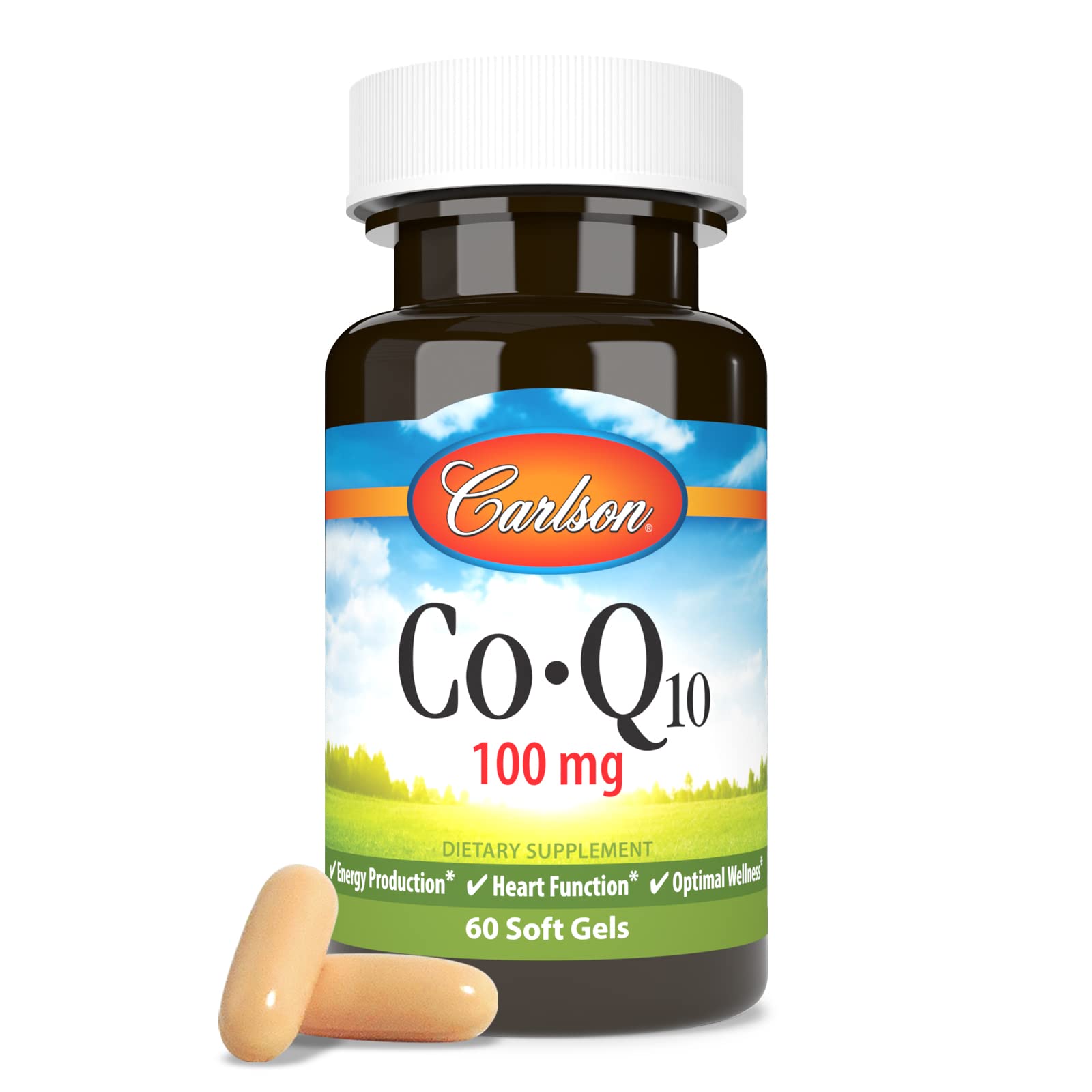 Individual softgel held in hand for easy swallowing and portability.