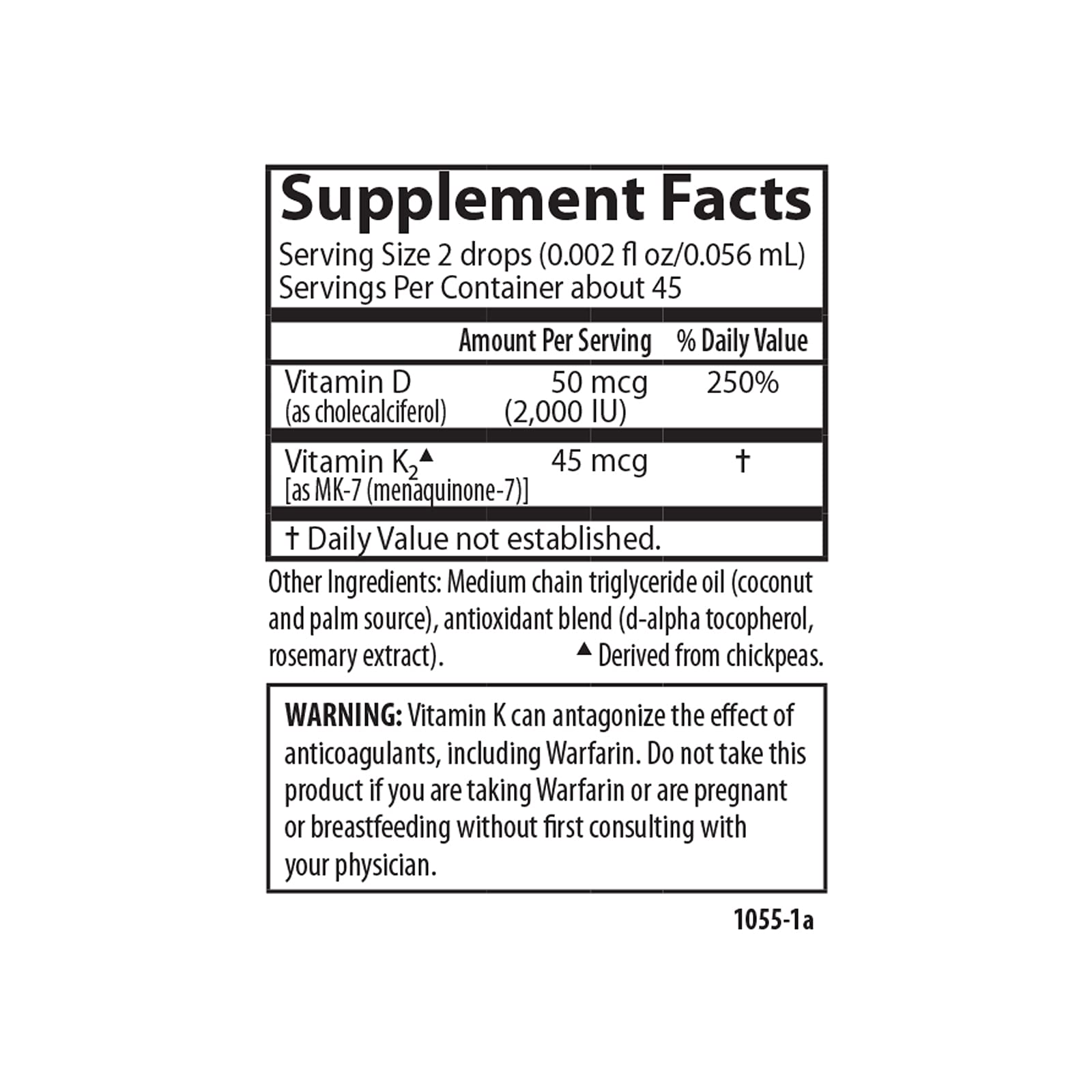 Carlson D3 + K2 MK7 bioactive ingredient highlighted