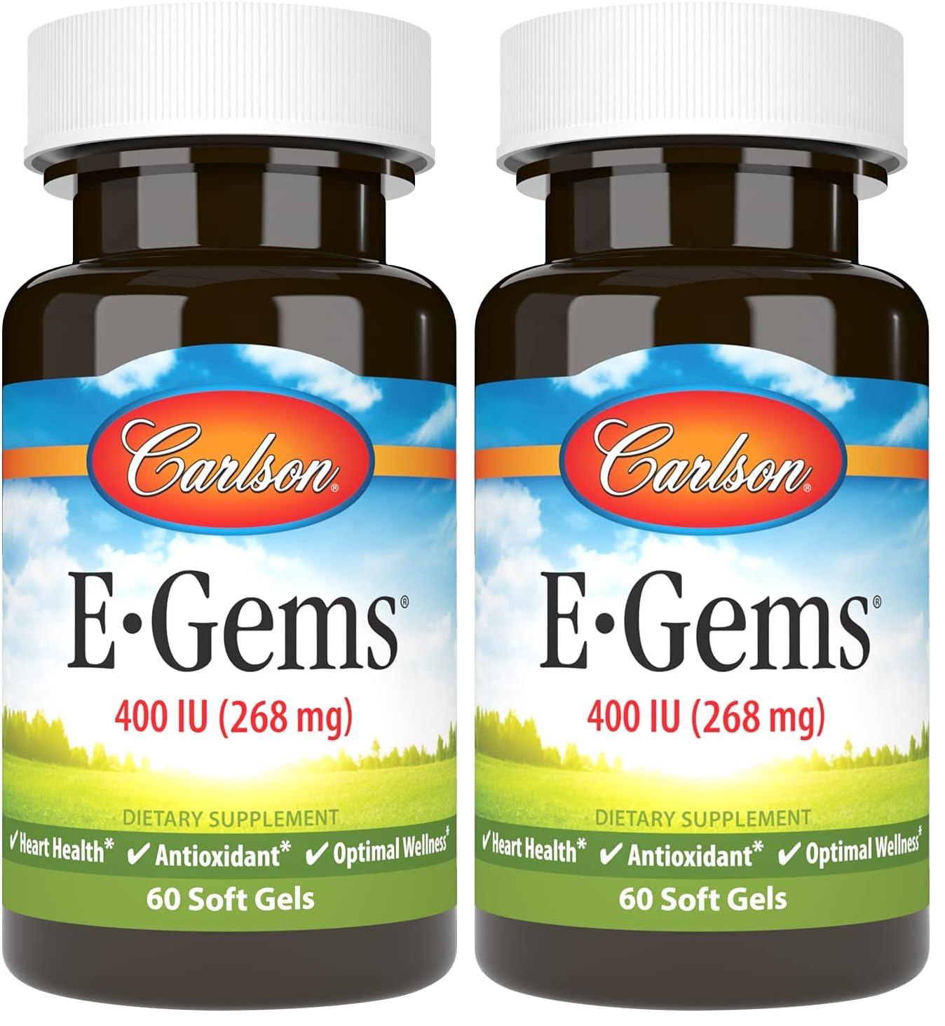 Carlson E-Gems Vitamin E 400 IU bottle with softgels for daily support