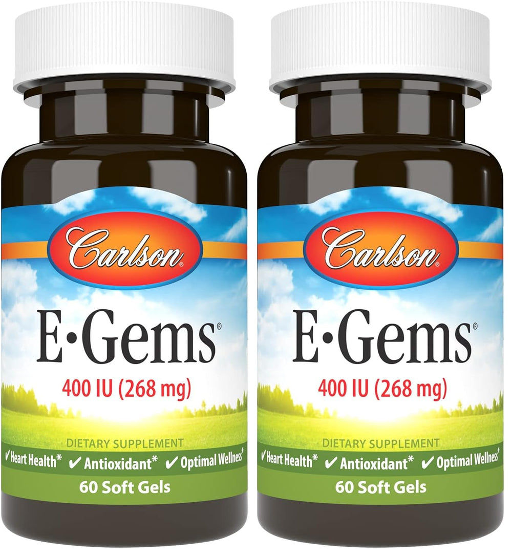 Carlson E-Gems Vitamin E 400 IU bottle with softgels for daily support