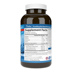 Carlson Elite Omega-3 Gems bottle back displays purity and certification details.