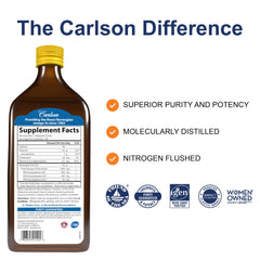 Carlson fish oil lemon bottle pour shows easy dosage