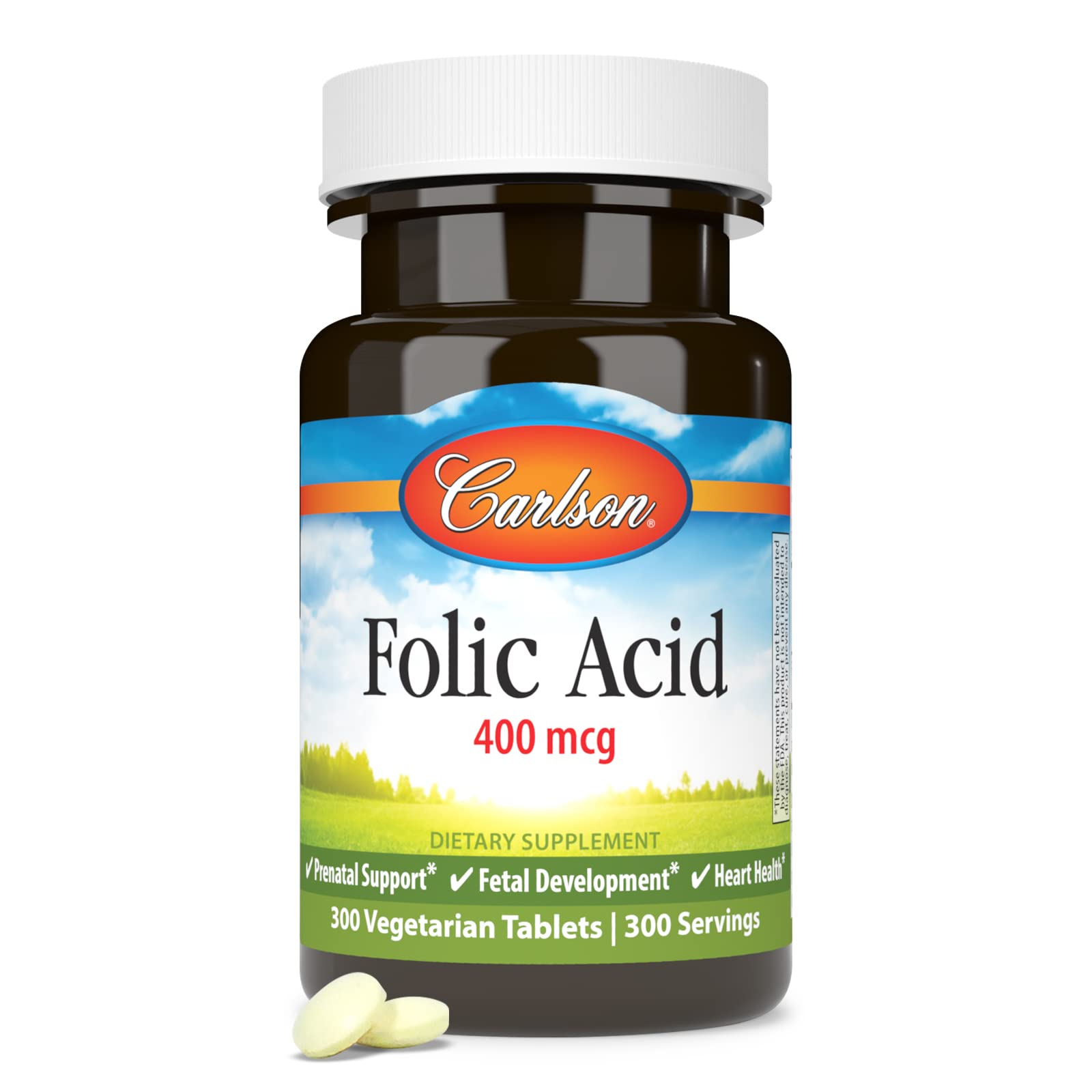 Carlson folic acid tablets dispensing demonstrates daily use.