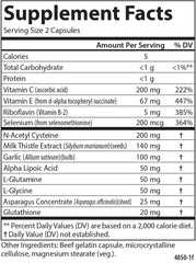 Carlson Glutathione Booster bottle cap closeup, quality for immune support