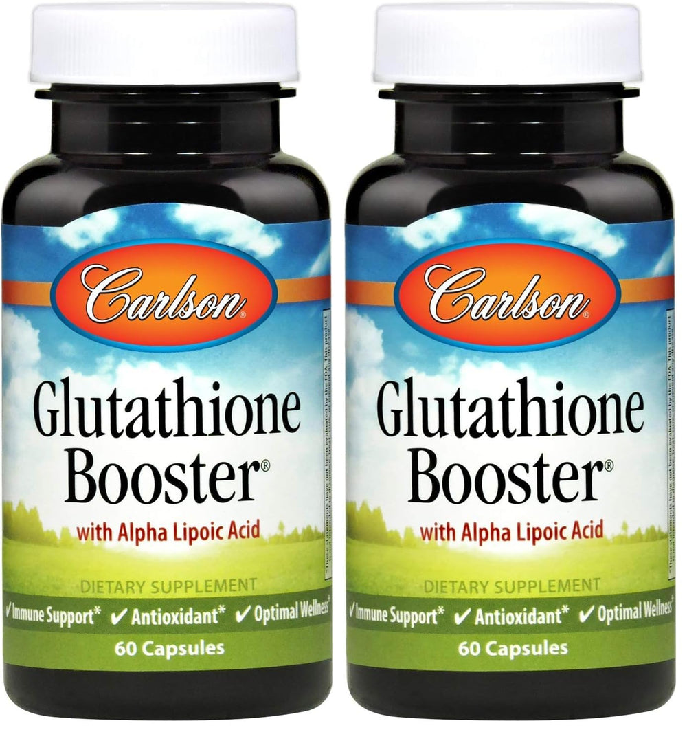 Carlson Glutathione Booster bottle front shows antioxidant support