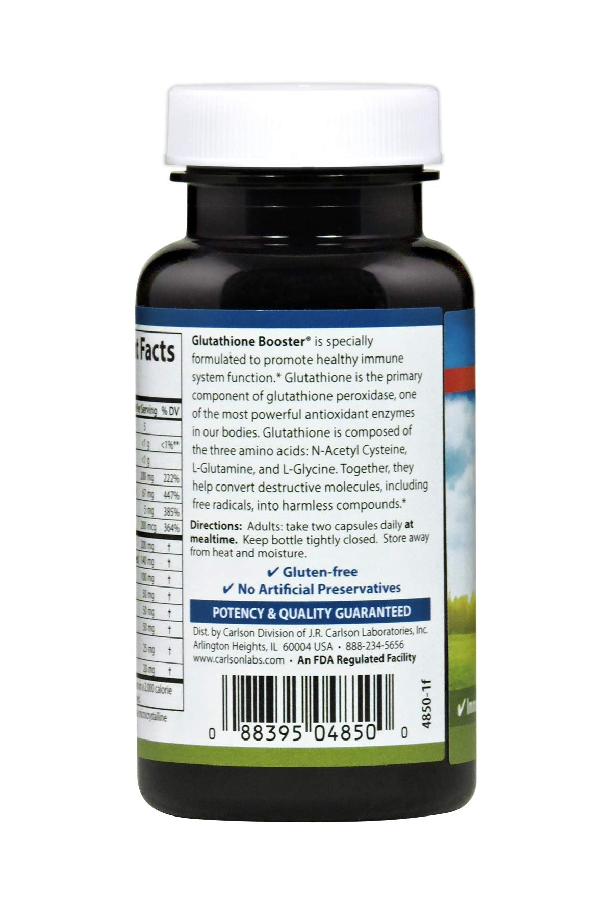 Carlson Glutathione Booster capsules, easy daily dose for wellness