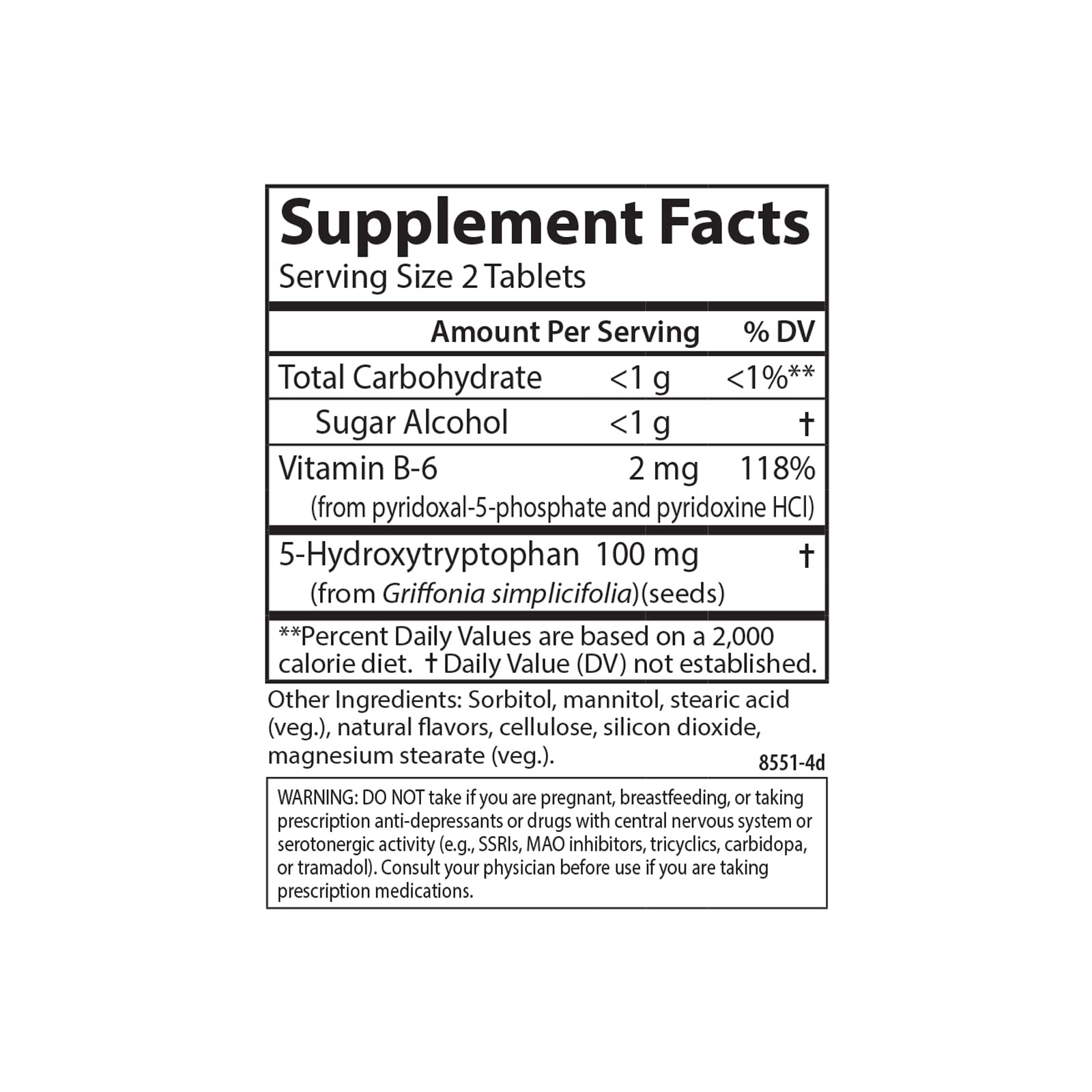 Jar of Carlson 5-HTP Elite chewables on a kitchen counter