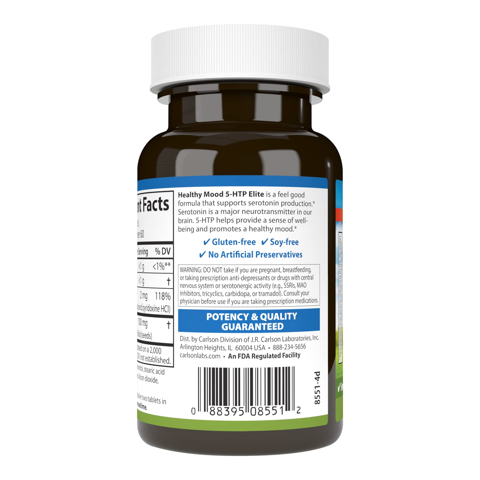 Carlson Healthy Mood 5-HTP Elite raspberry-flavored chewables ready to enjoy