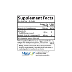 Carlson K Complete nutrition facts panel displayed for transparency and quality assurance.