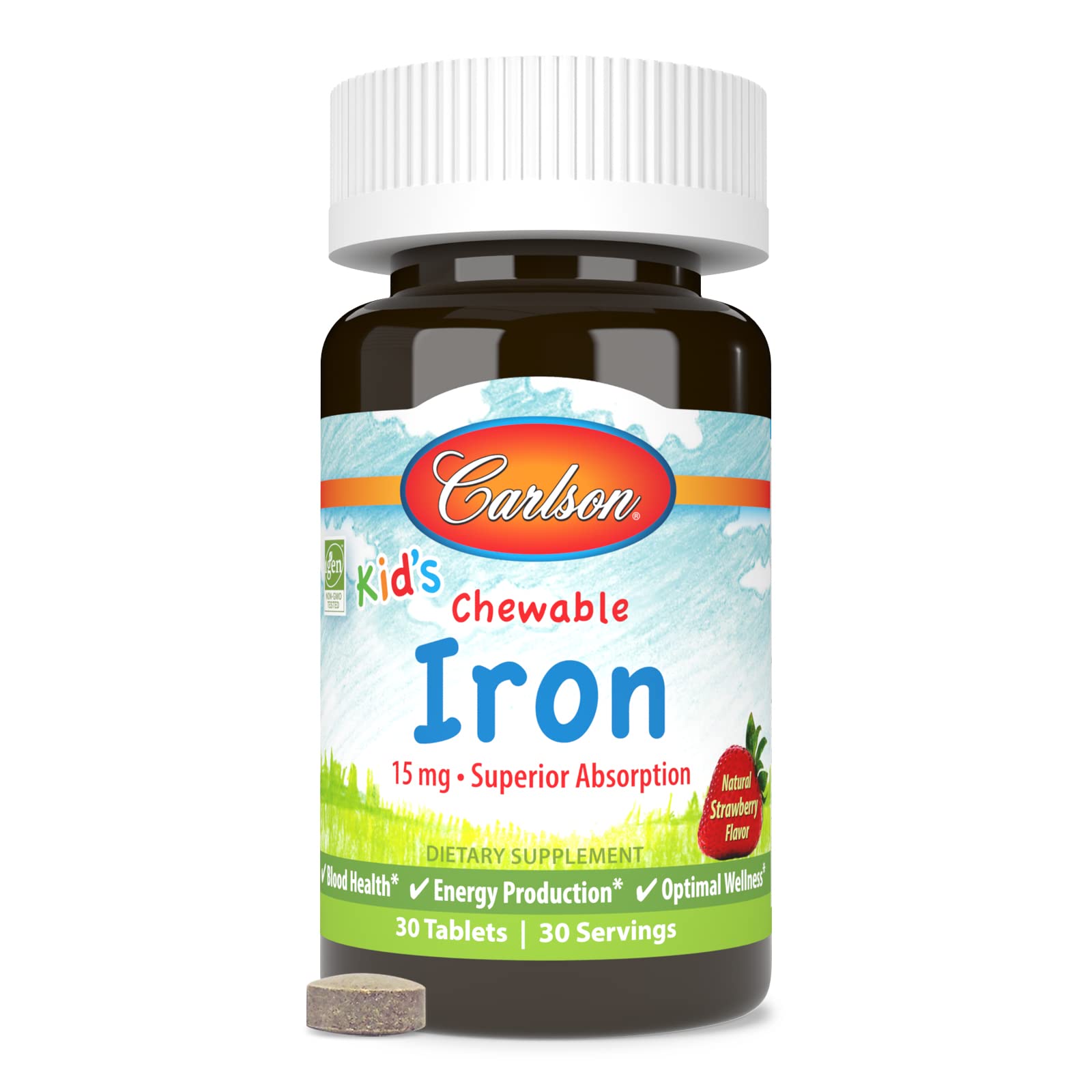 Carlson Kids Chewable Iron pack-2 image—two bottles for ongoing convenience.