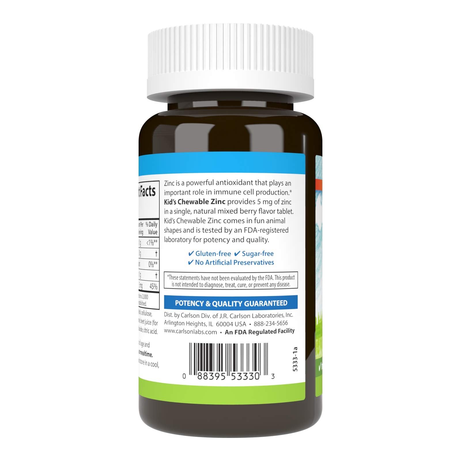 Carlson Kid's Chewable Zinc with berry flavor as part of a tasty morning routine.