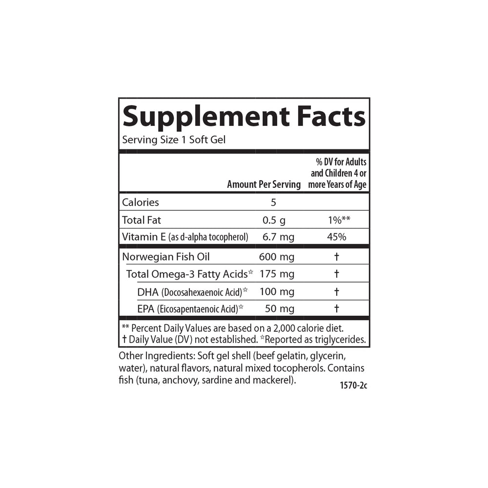 Carlson orange DHA chew contains 100 mg DHA for steady intake.
