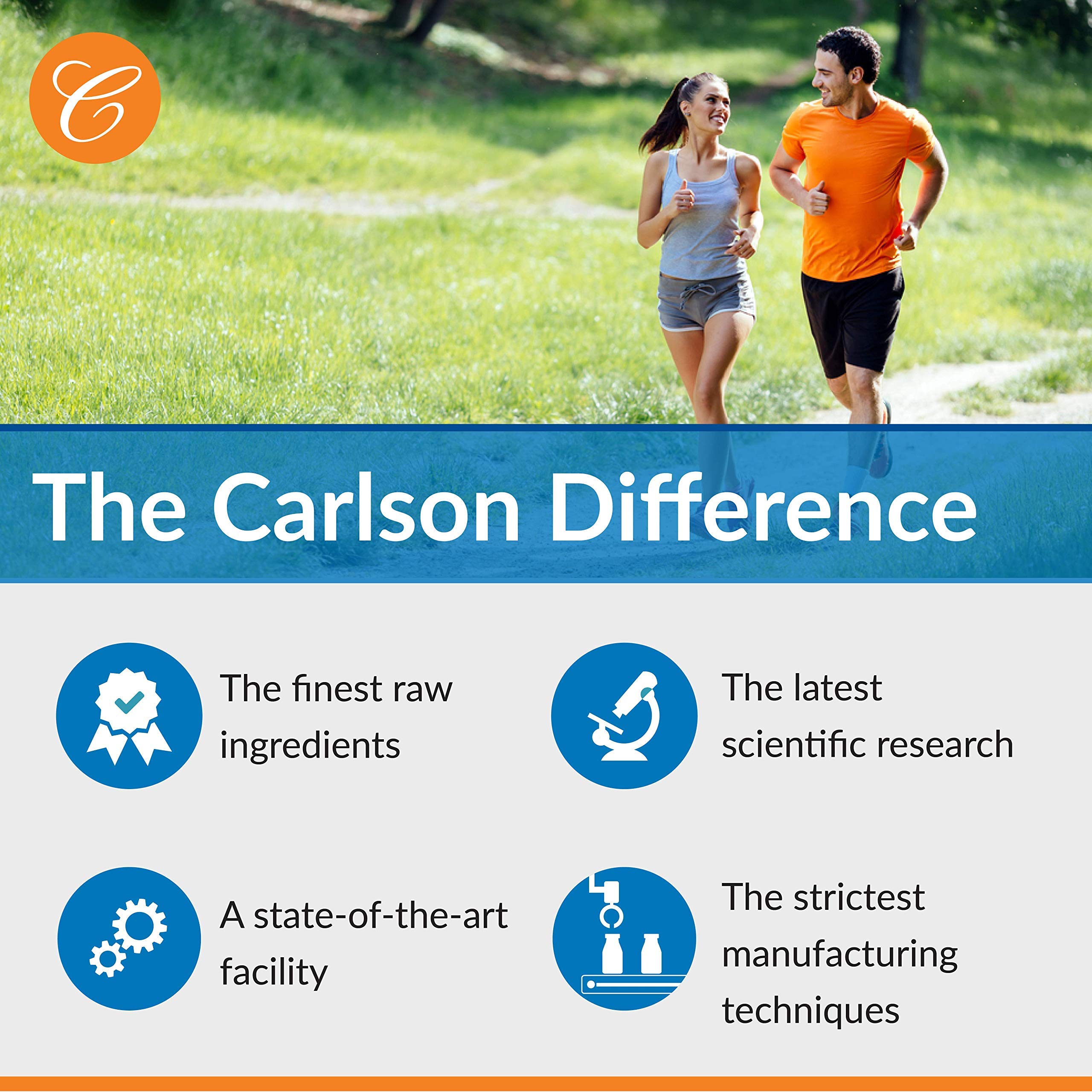 Carlson L-Glutamine powder label shows ingredients and dosage.