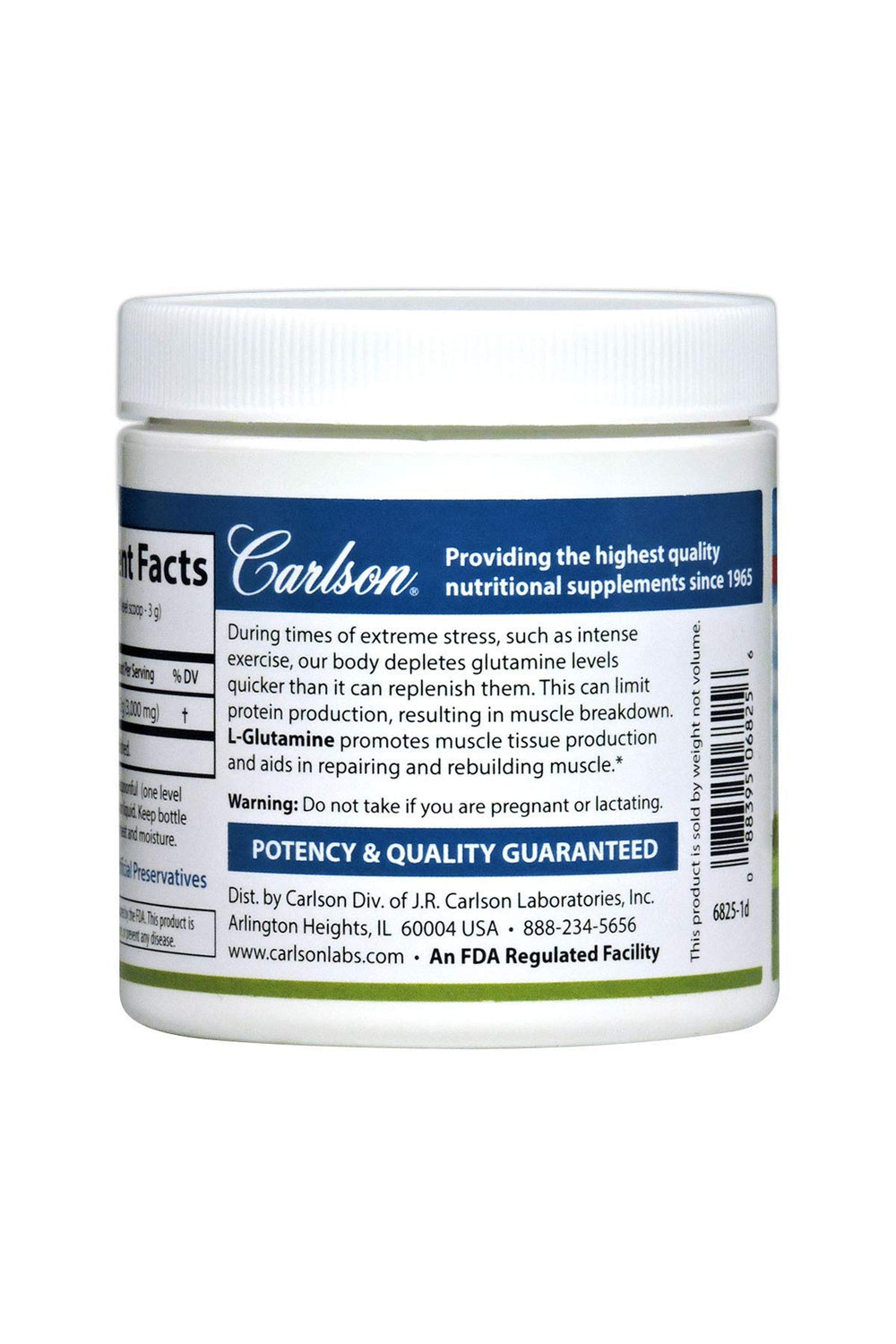 Pack of two Carlson L-Glutamine bottles ready for ongoing use.