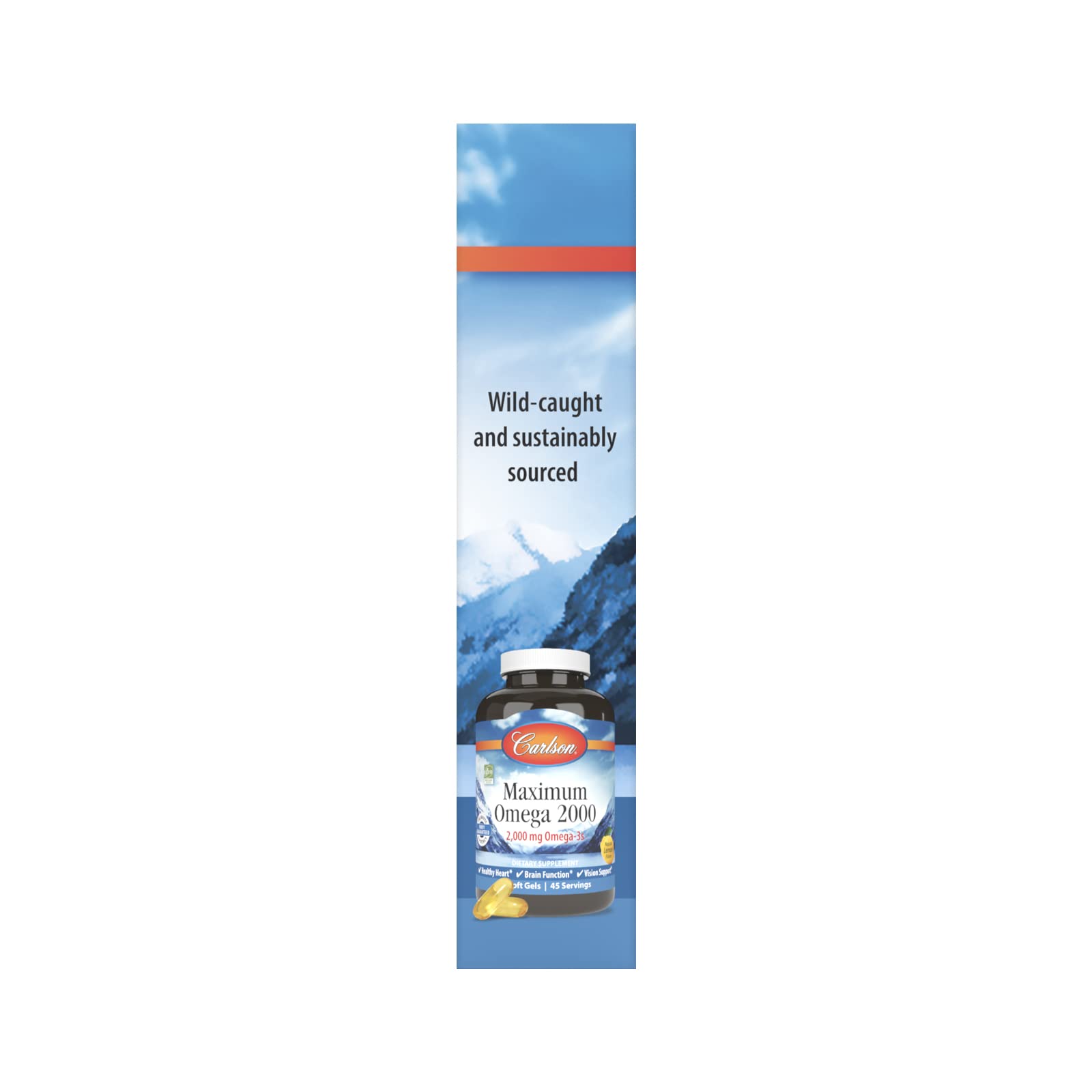Carlson Maximum Omega 2000 three-pack softgels; easy daily omega-3 intake.