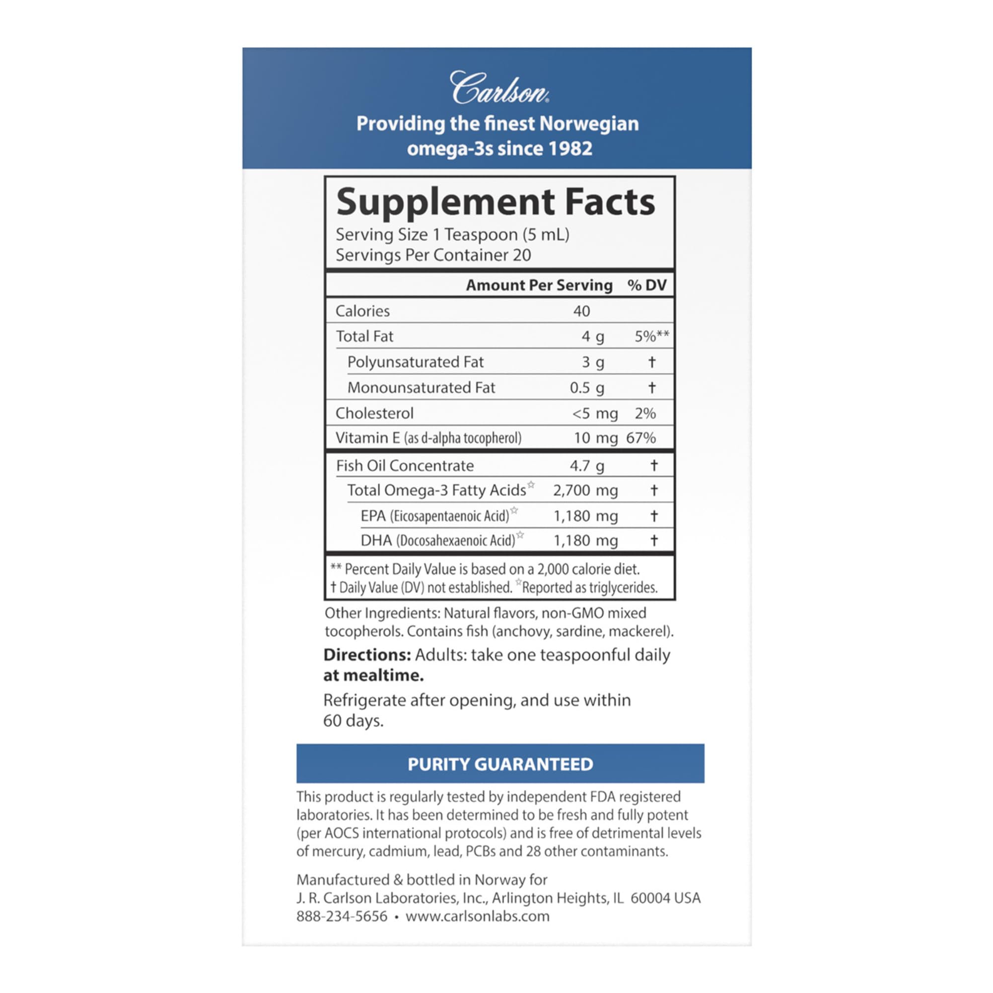Carlson Med Omega Lemon-Lime pour shot, evoking easy daily dosing