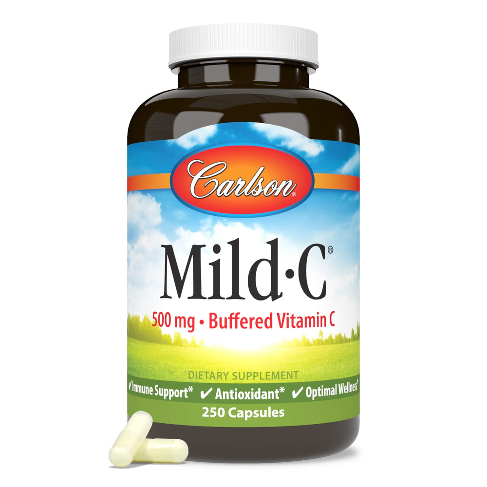 Carlson Mild-C packaging on shelf conveys quality and potency
