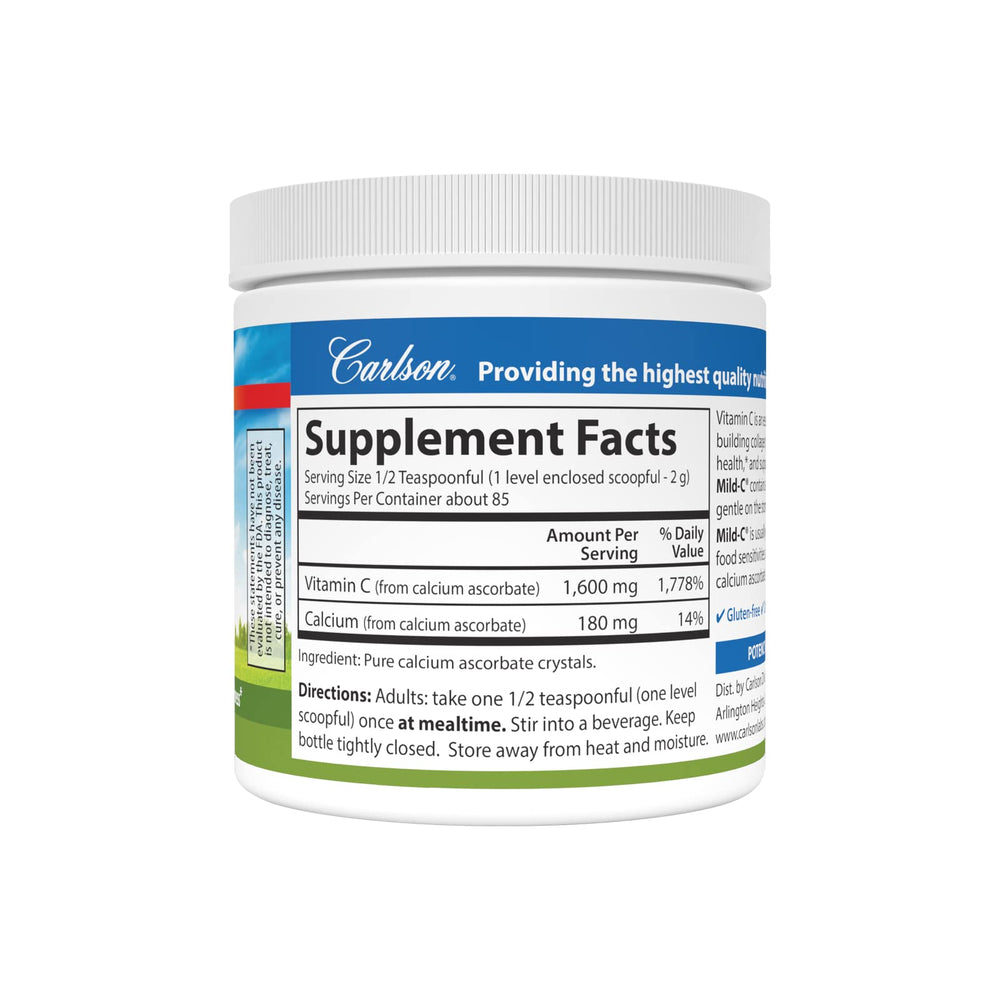 Carlson Mild-C powder scoop and measure cup for easy dosing.