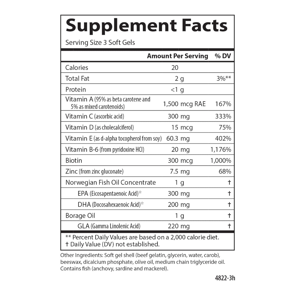 Carlson Moistur-eyes omega 3 rich capsule indicative of EPA DHA benefits