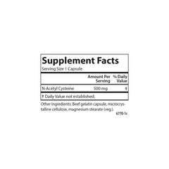 NAC capsules from Carlson NAC with water for daily use.