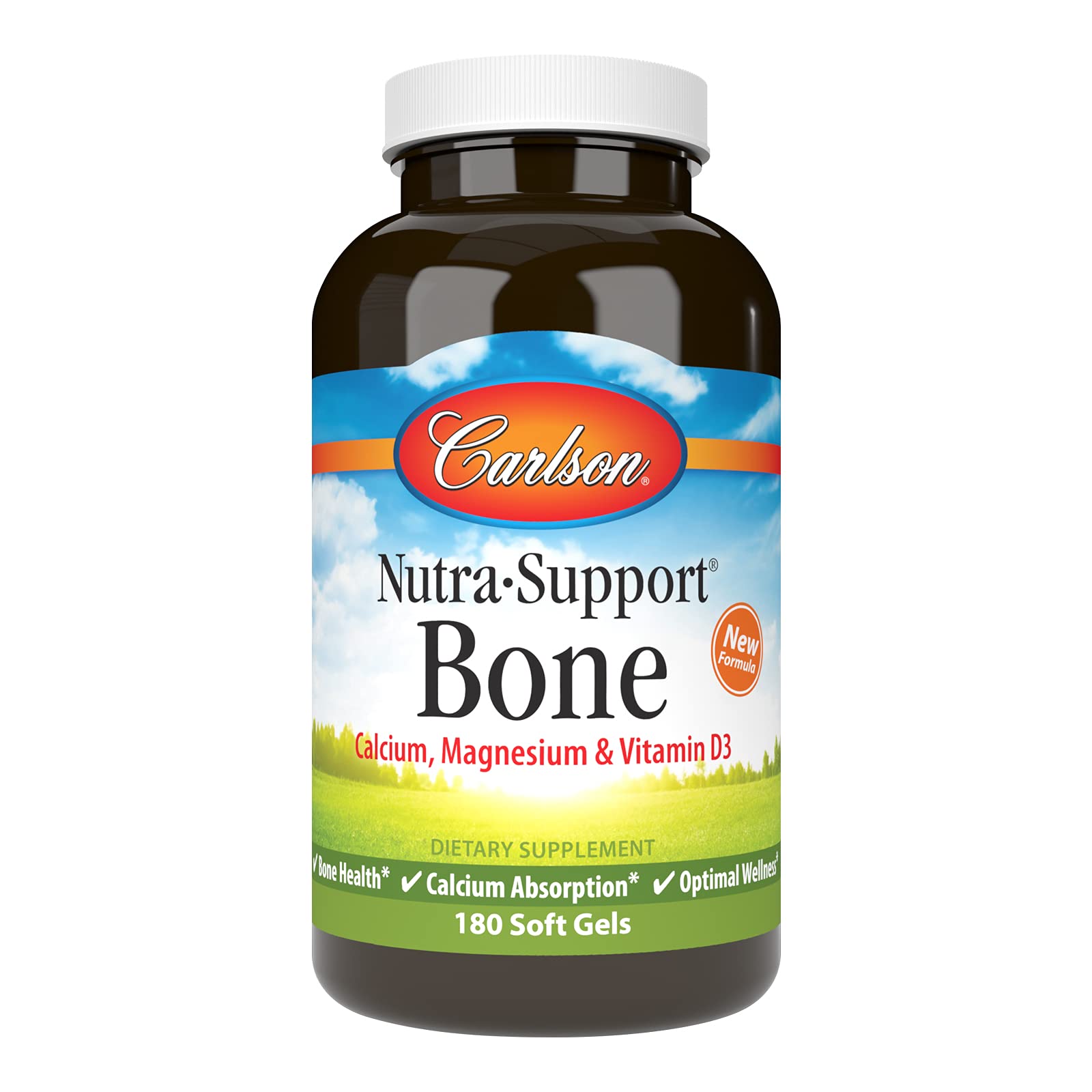 Carlson Nutra-Support Bone bottle with softgels for daily calcium