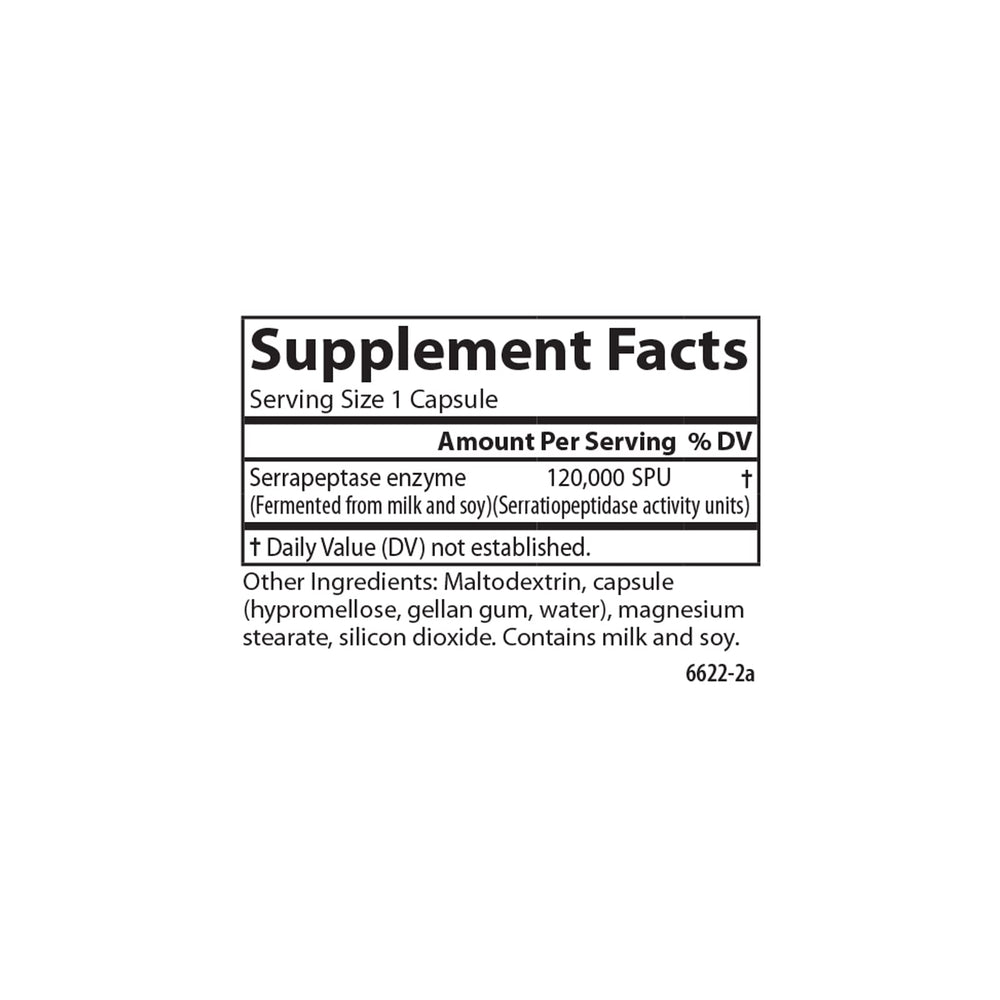 Carlson Serrapeptase bottle and glass suggest trusted, easy daily supplementation.