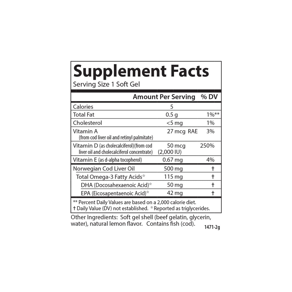 Carlson Solar D Gems label details emphasize per-pack information and dosing.