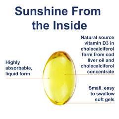 Close-up of Carlson Solar D Gems softgels in lemon flavor