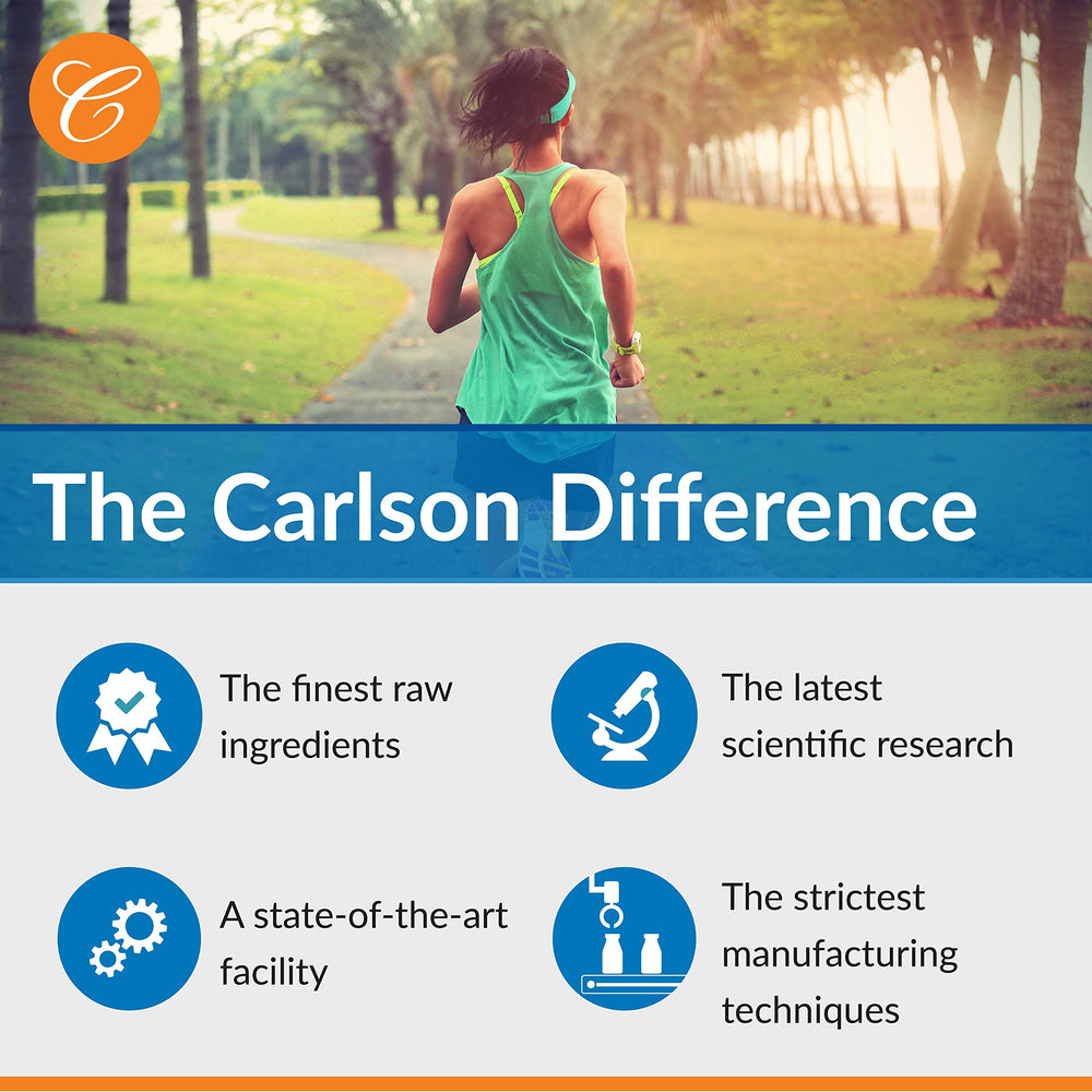 Front of Carlson Super 1 Daily packaging emphasizing 180 tablets and easy daily use.