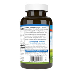 Carlson Super-C bottle back label details citrus bioflavonoids.