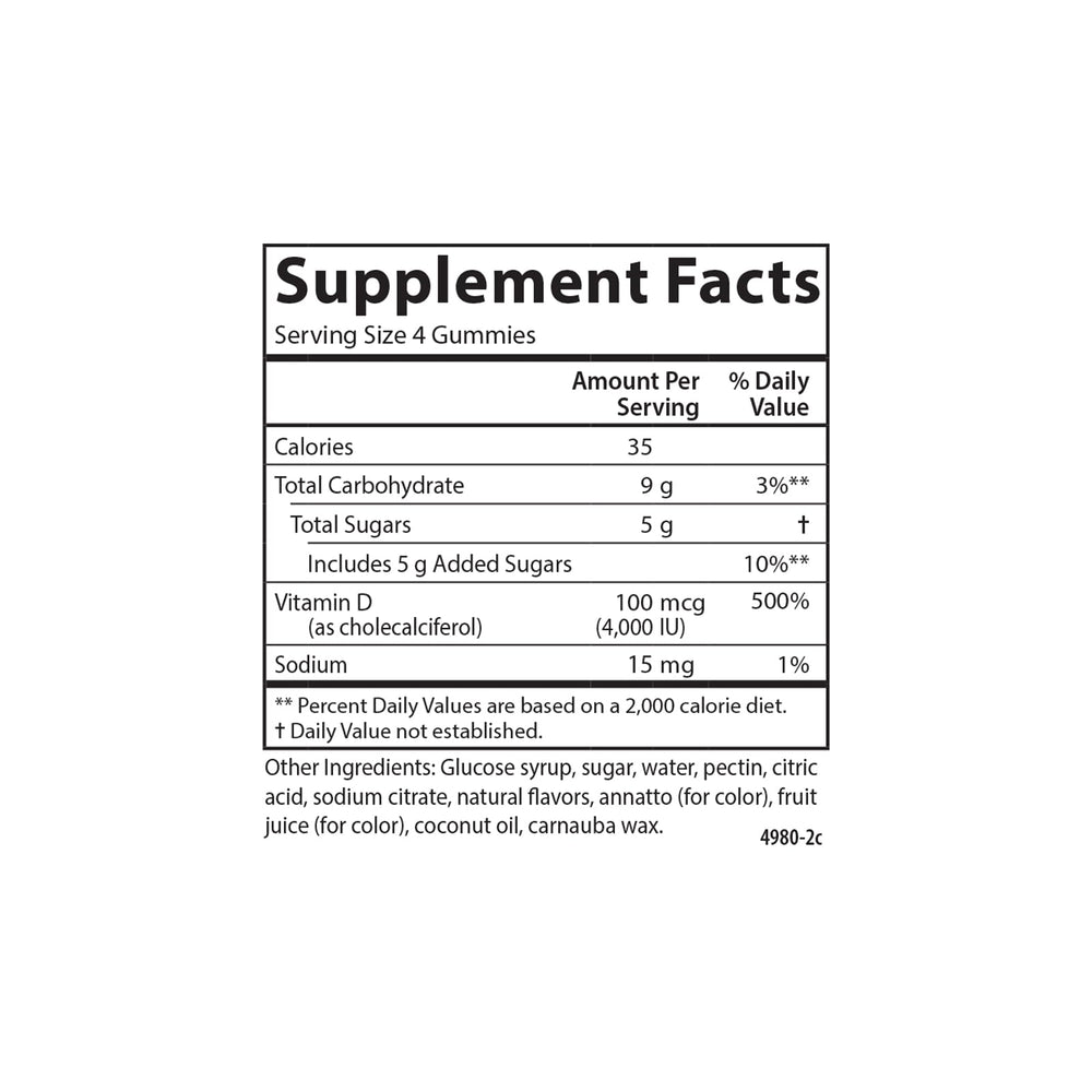 Carlson Super D3 Gummies natural fruit flavors in bright colors