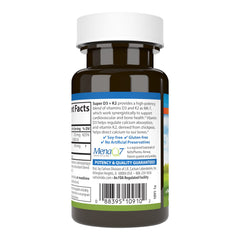 Carlson Super D3 K2 label close-up highlighting potency and quality checks.