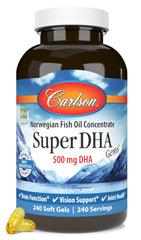 Carlson Super DHA Gems bottle front highlights sustainable sourcing for daily wellness.